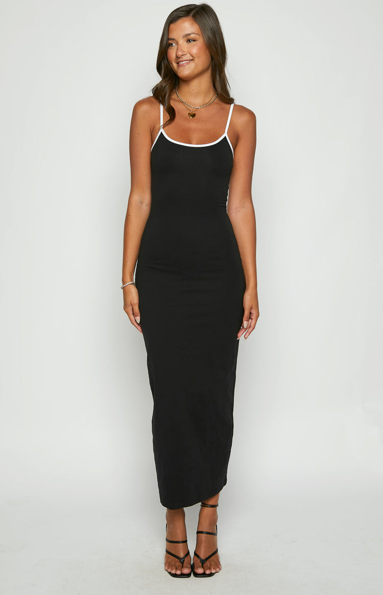 Highland Black Contrast Maxi Dress