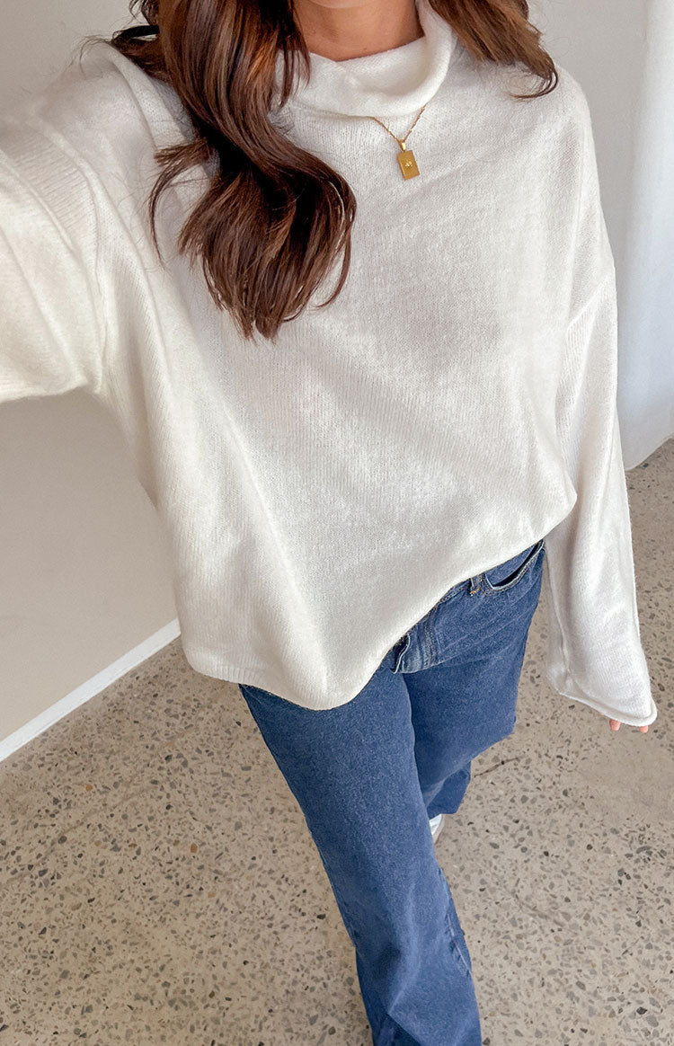 Clouds White Knit Jumper