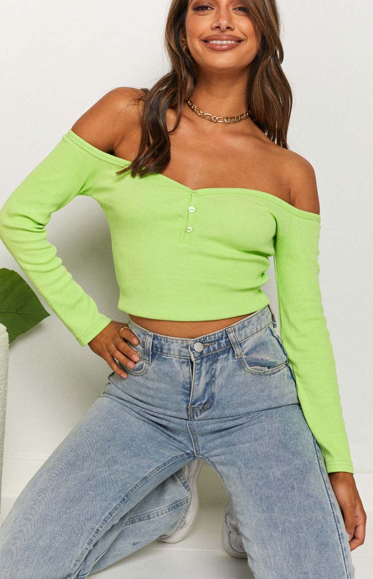 Serya Drop Shoulder Top Green