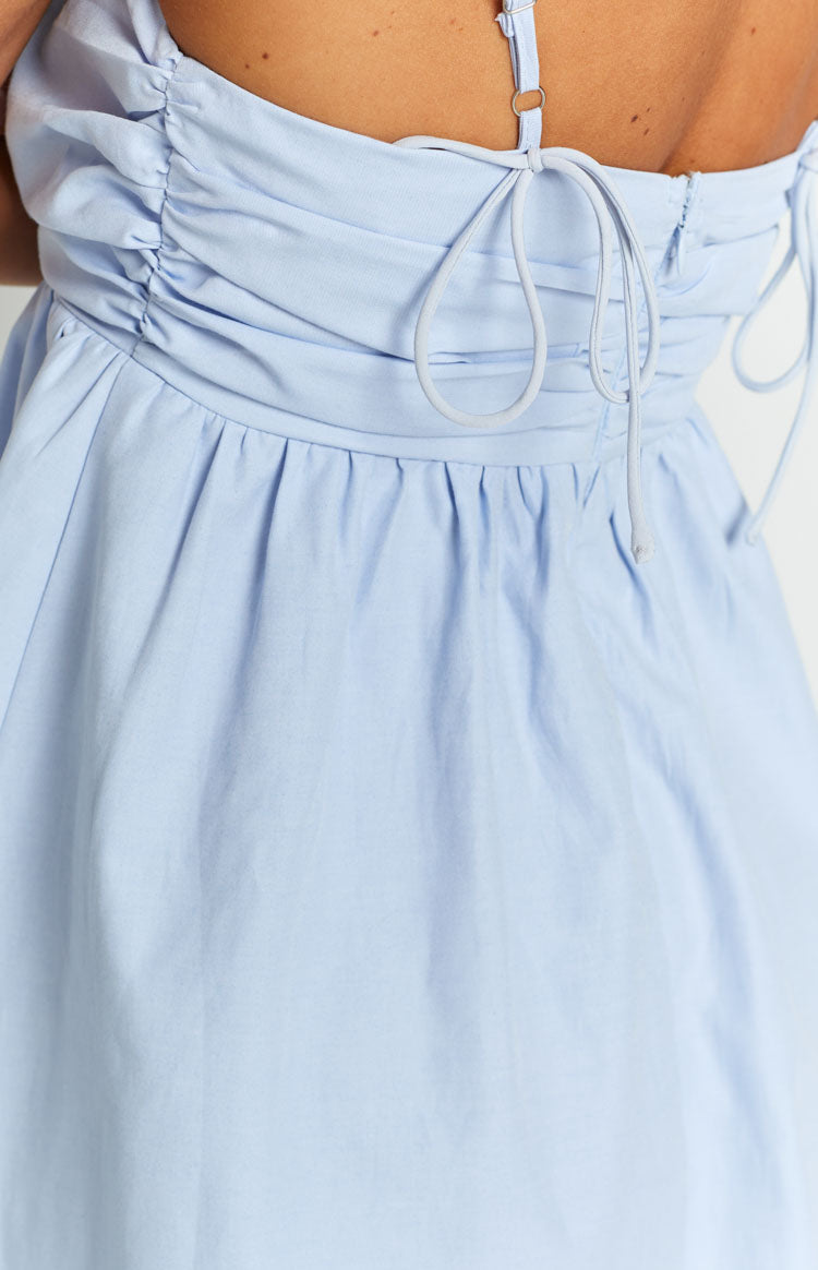 Bodie Blue Babydoll Mini Dress