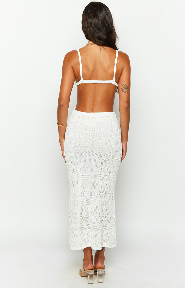 Annalise White Crochet Maxi Dress