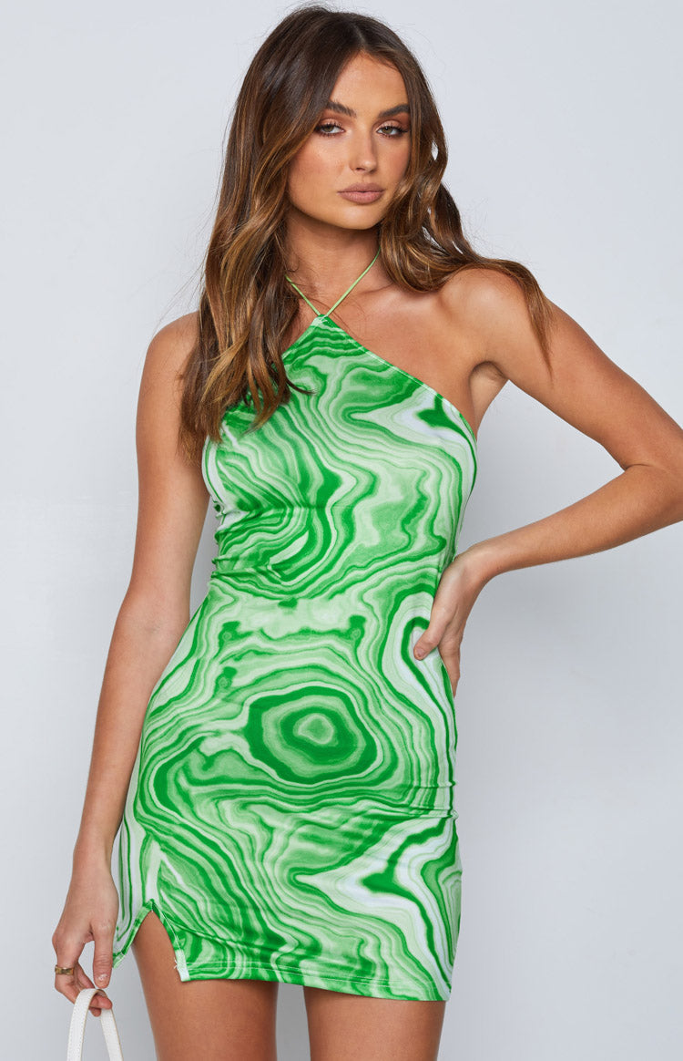 Kendall Swirl Mini Dress Green