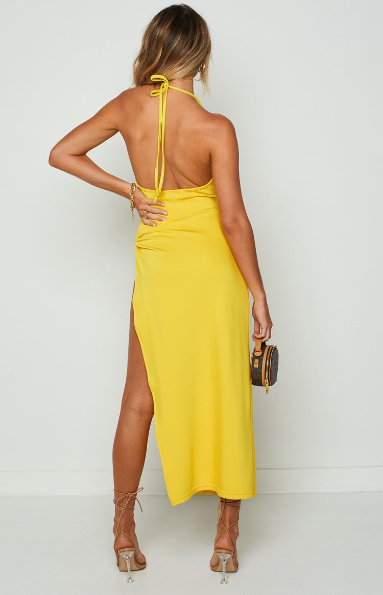 Lila Yellow Midi Dress