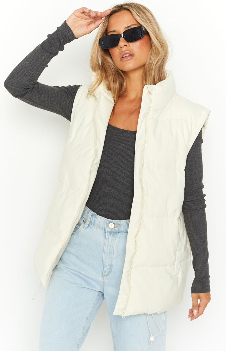 Nalia Cream Puffer Vest
