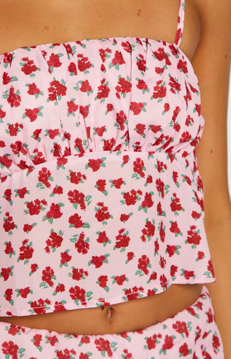 Yesterday Pink Floral Cami Top