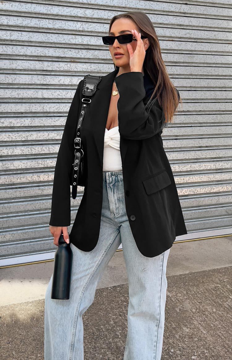 Logan Black Oversized Blazer