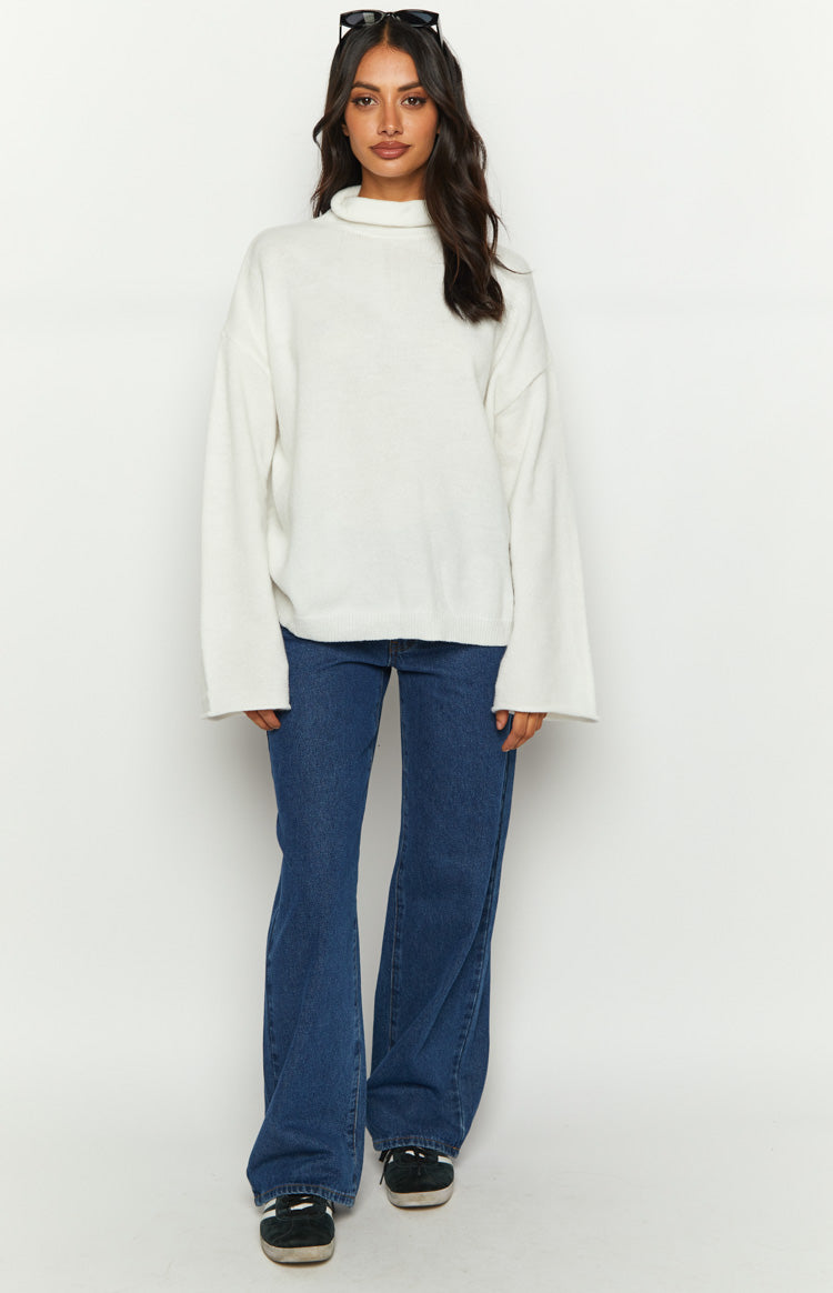 Clouds White Knit Jumper