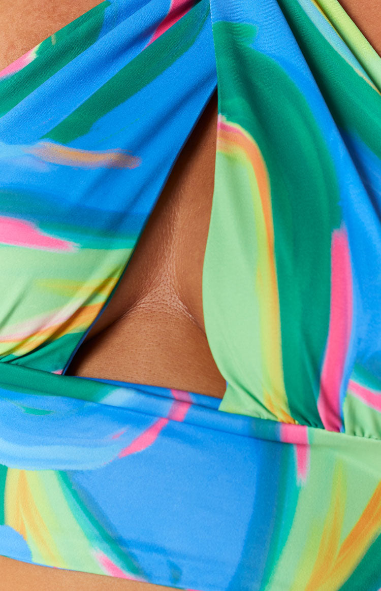 Charissa Blue Print Halter Top