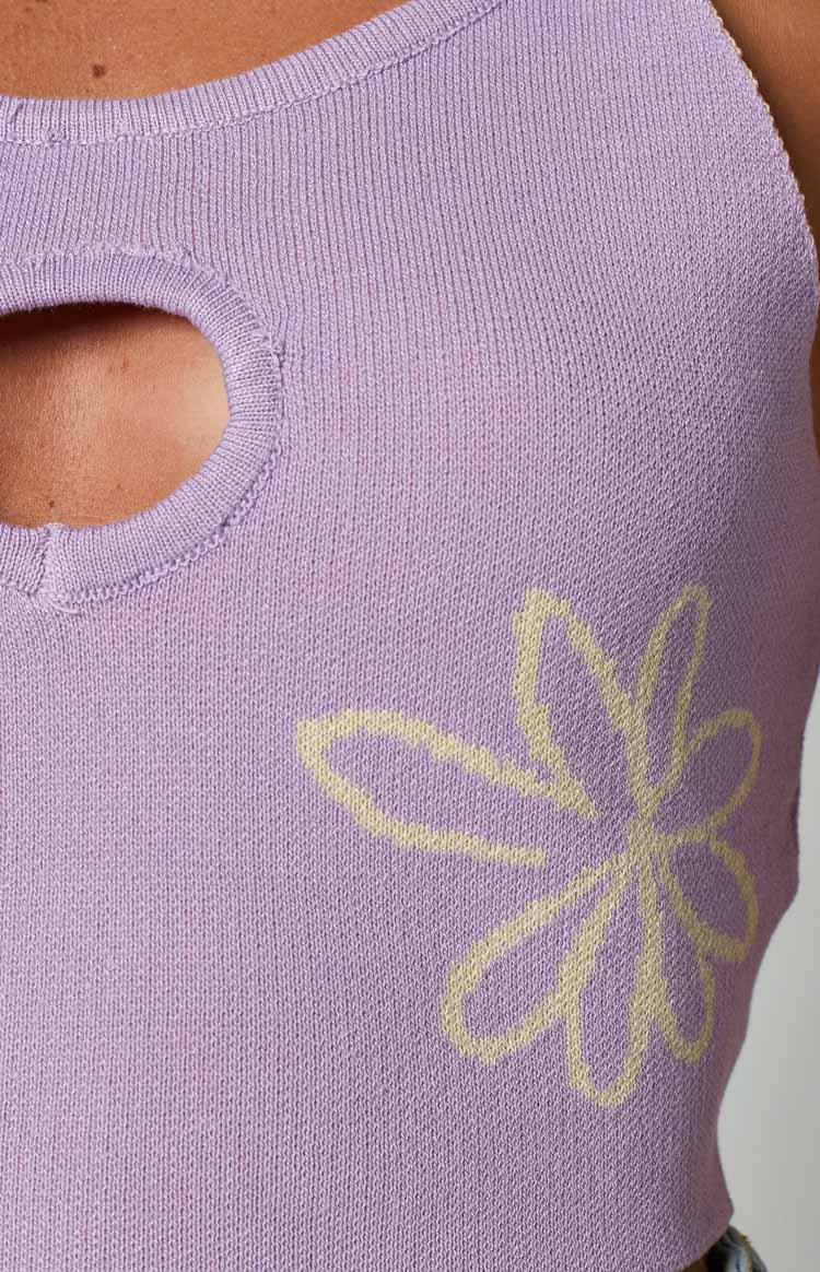 Yancey Purple Cut Out Top