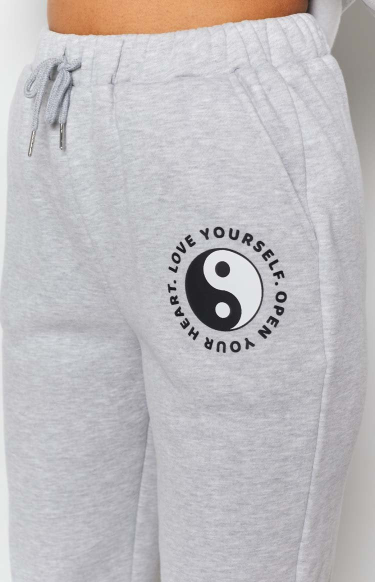 Yin Yang Track Pants Grey Marle