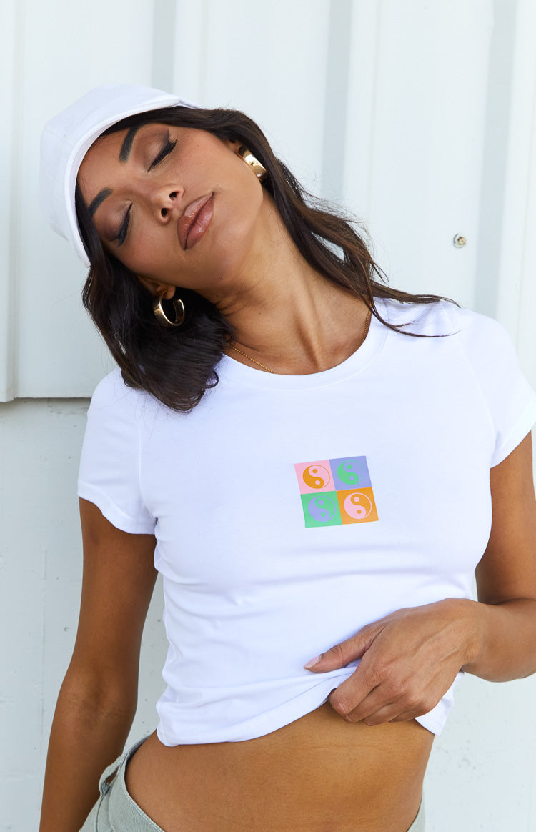 Zen White Graphic Baby Tee