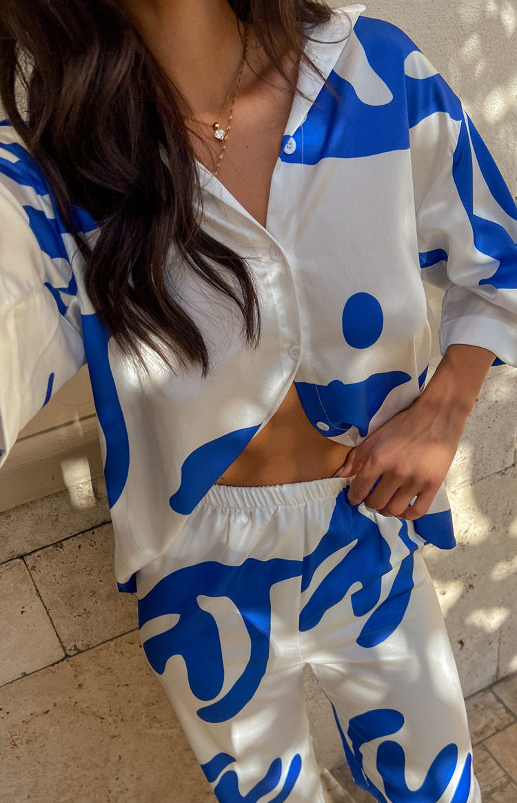 Karren Blue Print Top