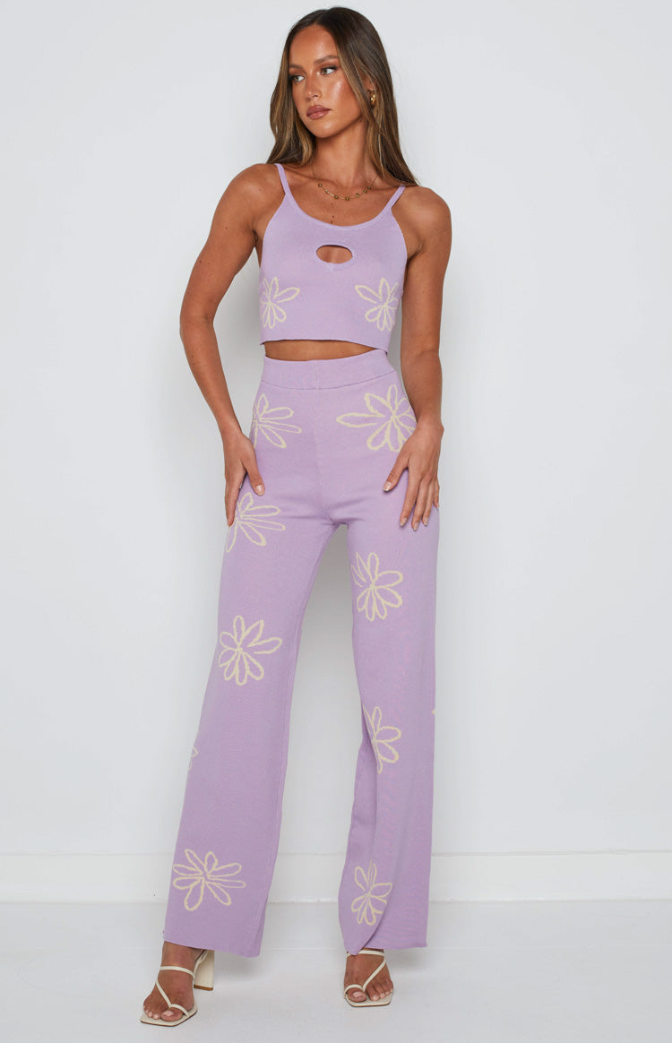 Yancey Purple Cut Out Top