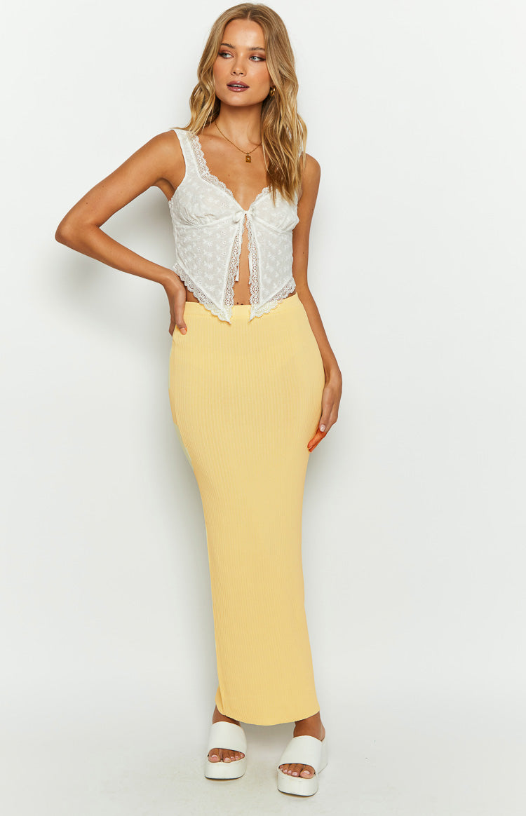 Zani Yellow Knit Maxi Skirt