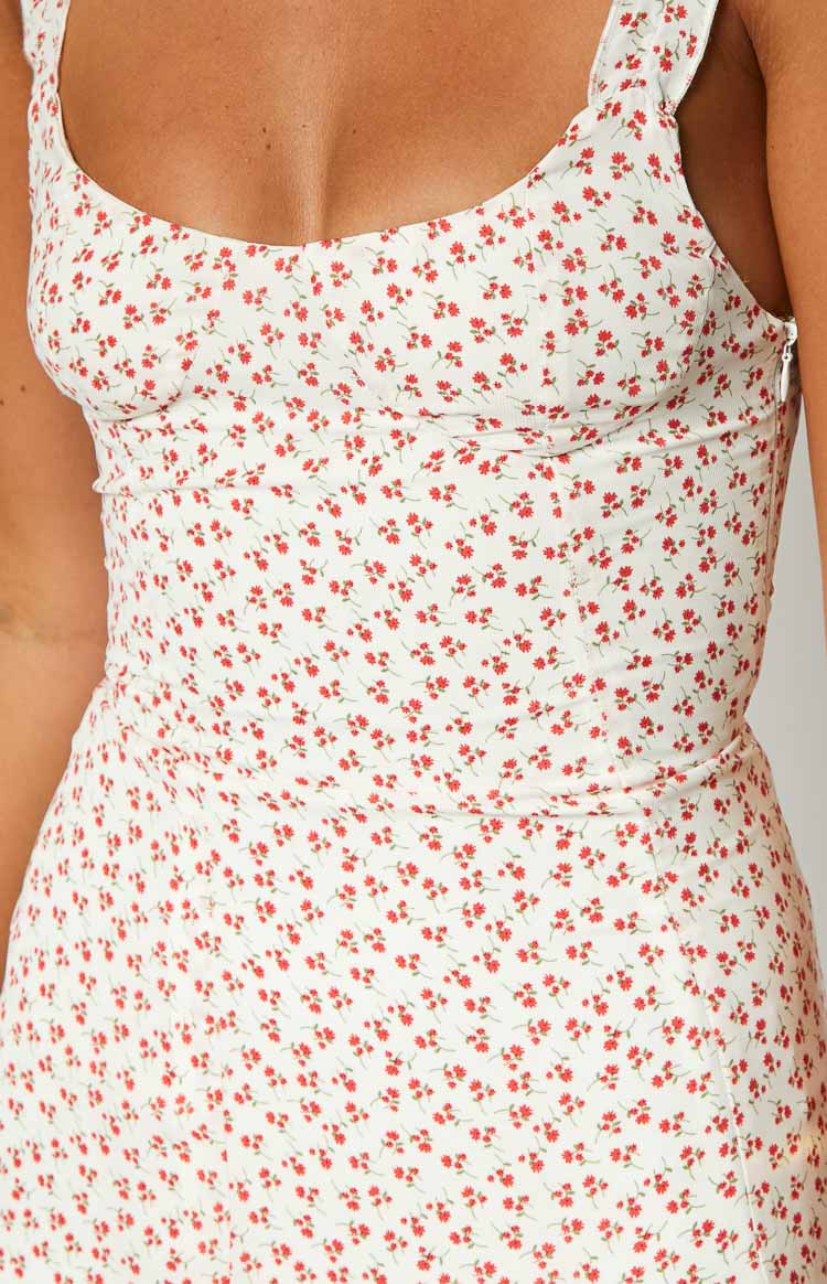 Jessie White Floral Midi Dress