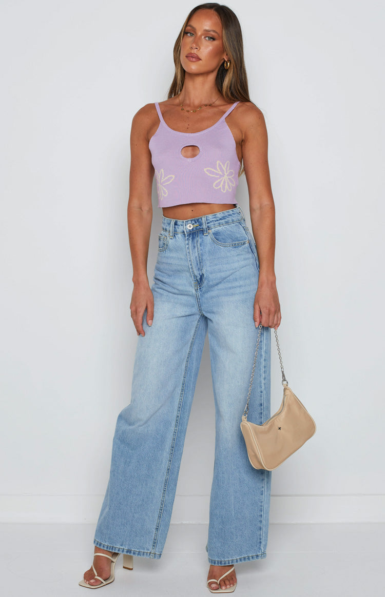 Yancey Purple Cut Out Top