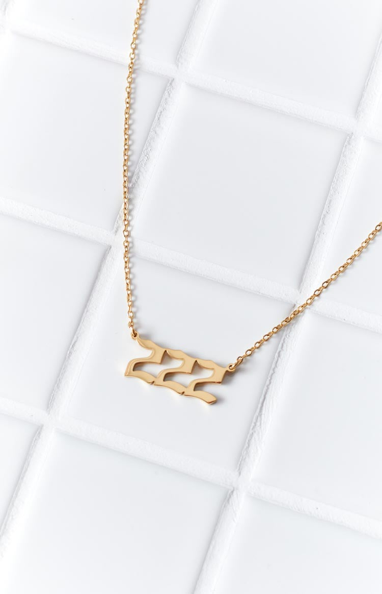 222 Gold Angel Number Necklace