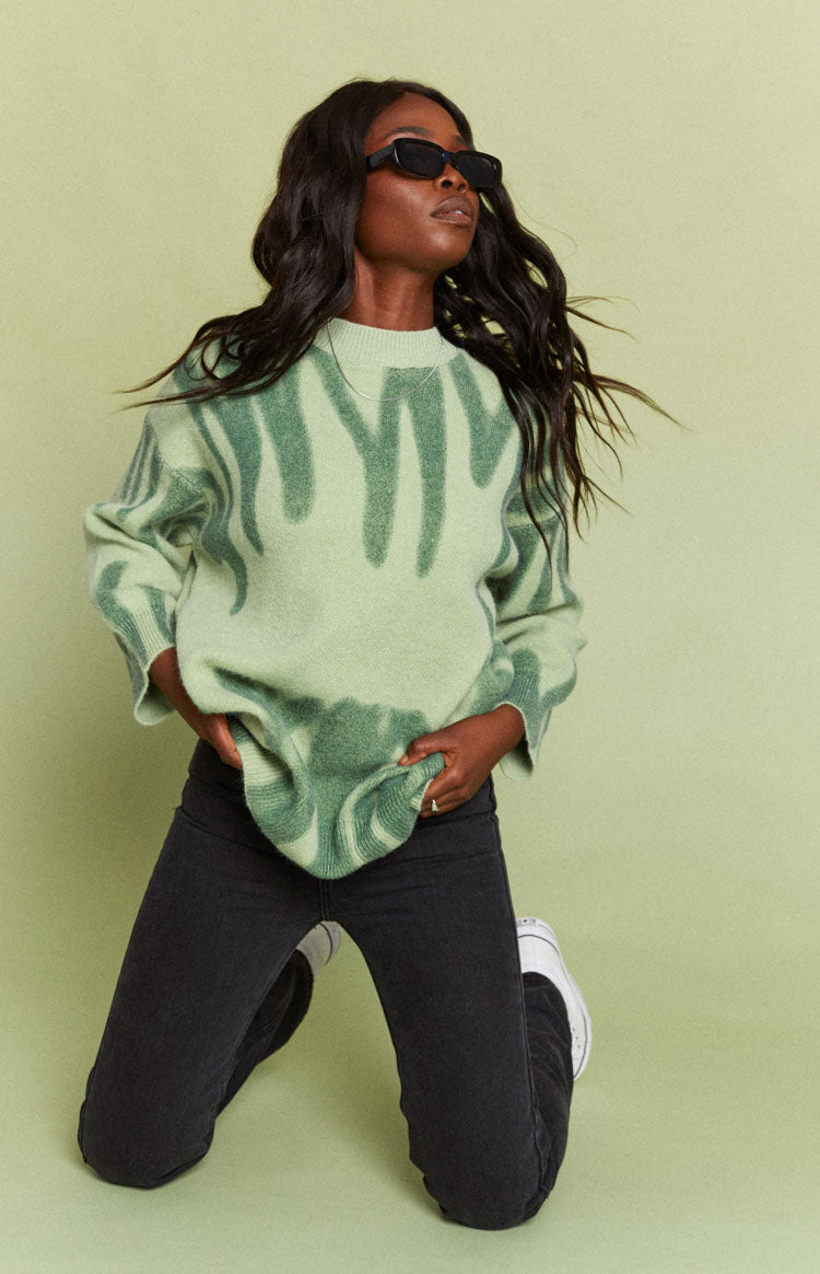 Clemence Oversized Knitted Sweater Green