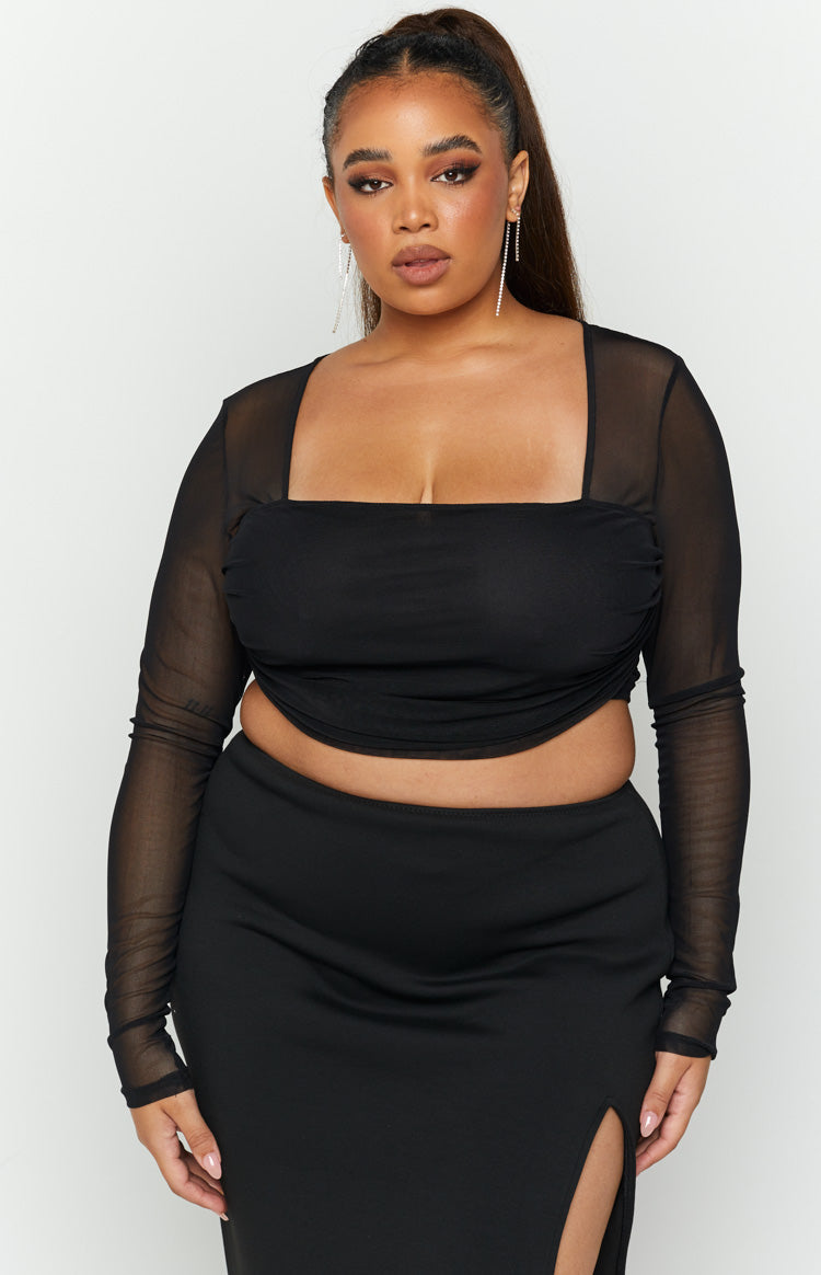 Suzie Black Long Sleeve Top