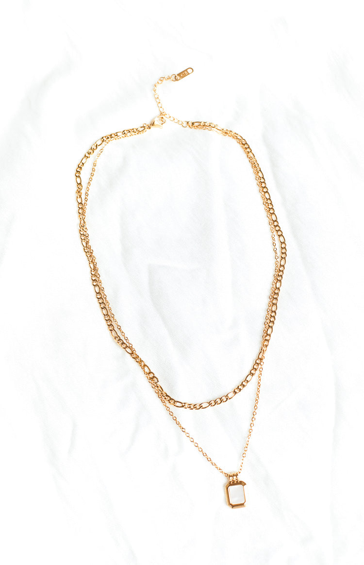 Hettie Stainless Steel Stone Pendant Necklace