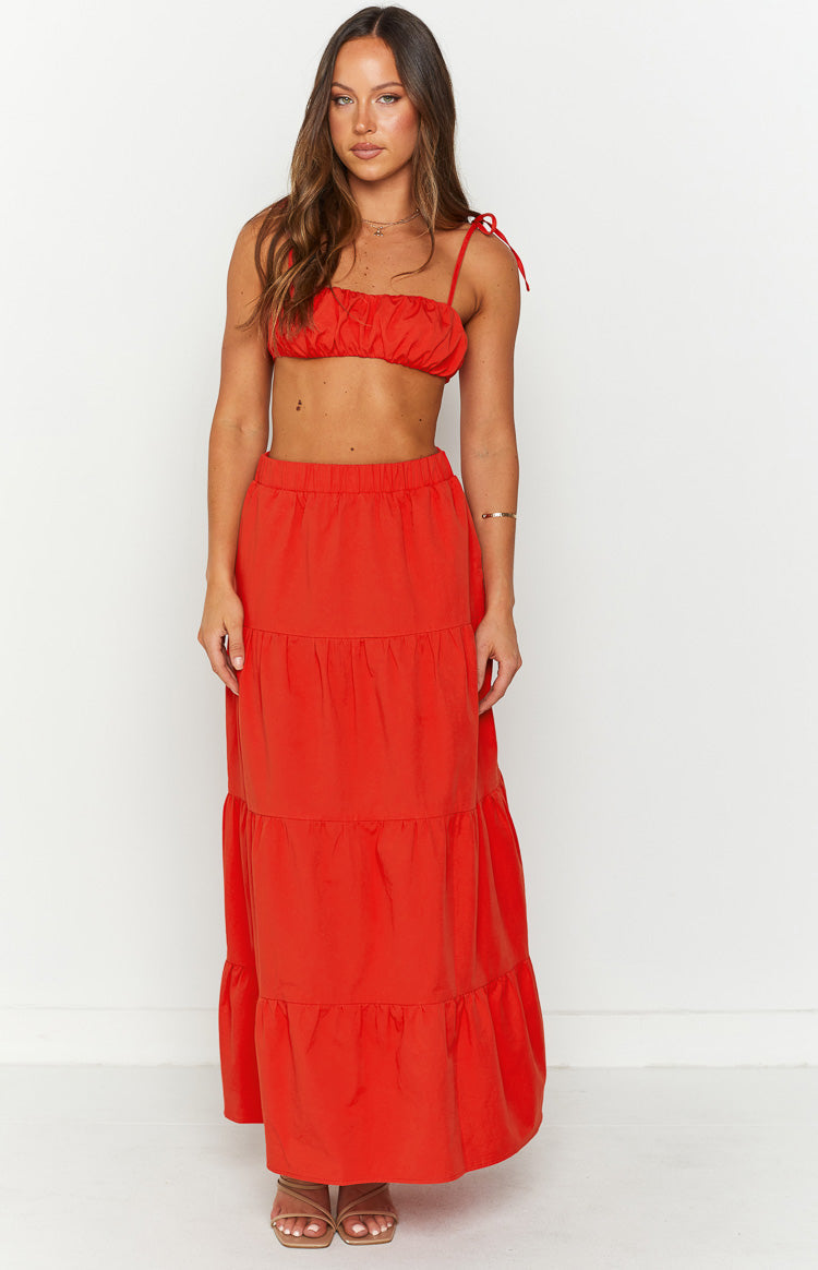 Sahara Red Maxi Skirt
