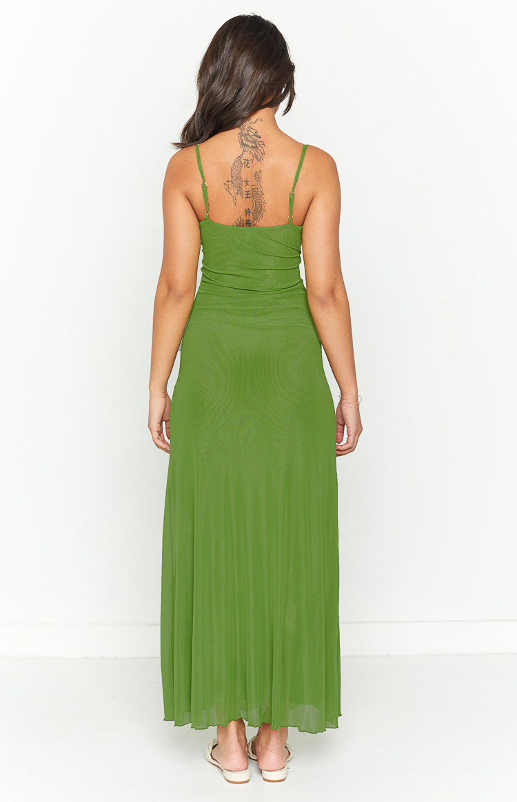 Katya Green Mesh Midi Dress