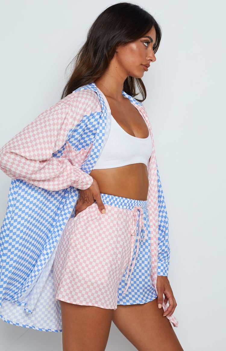 Jamelle Pink Check Shorts