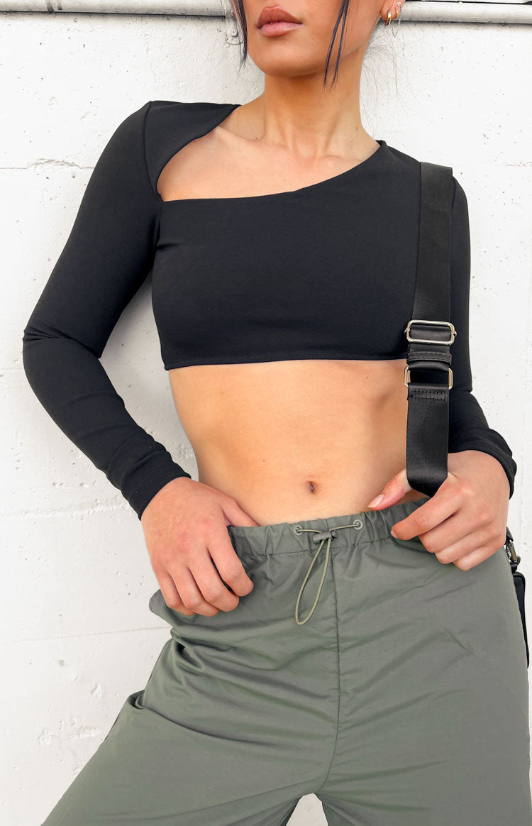 Sariah Black Long Sleeve Top