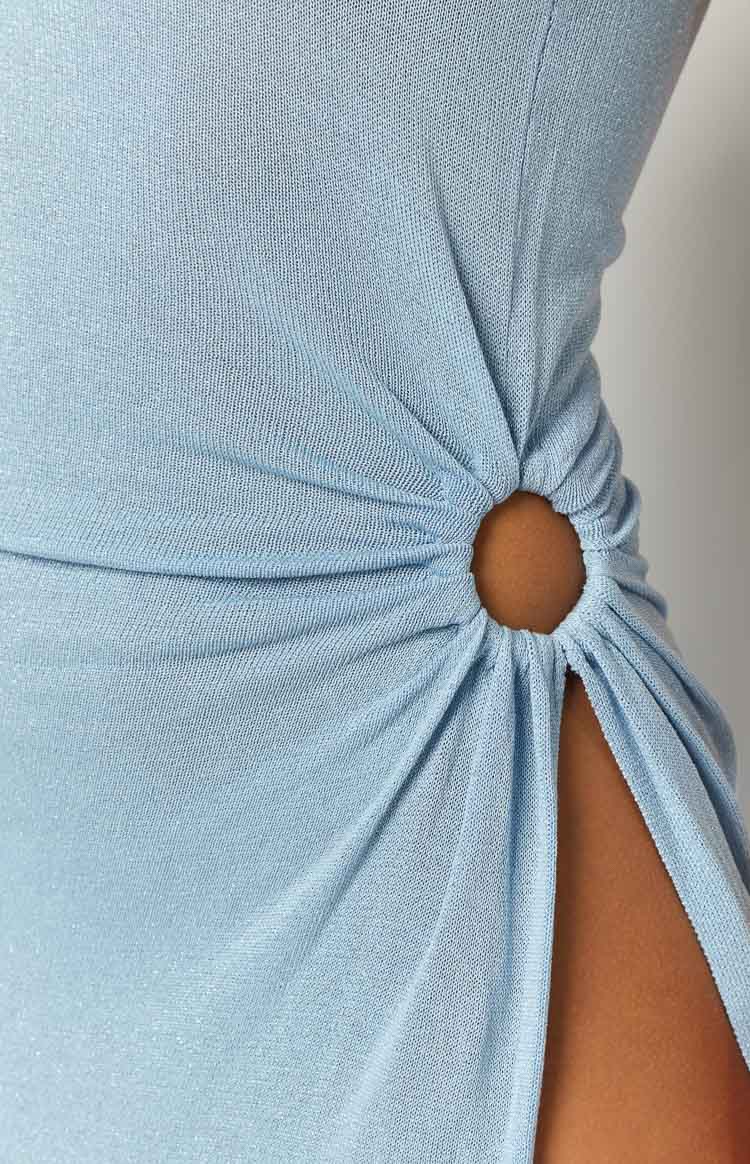 Girls' Night Out Blue Knit Midi Dress