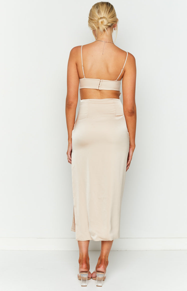 Alaia Champagne Formal Midi Dress