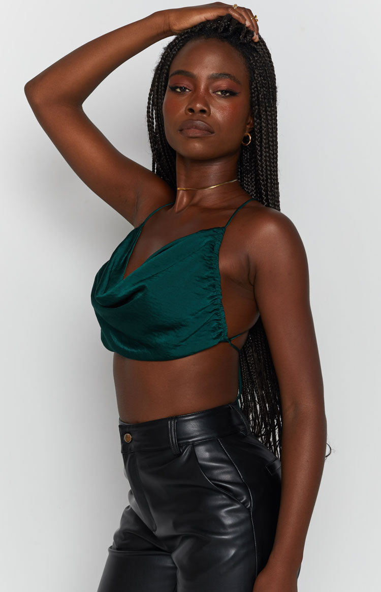 Lioness Born To Be Wild Crop Top Forest Green