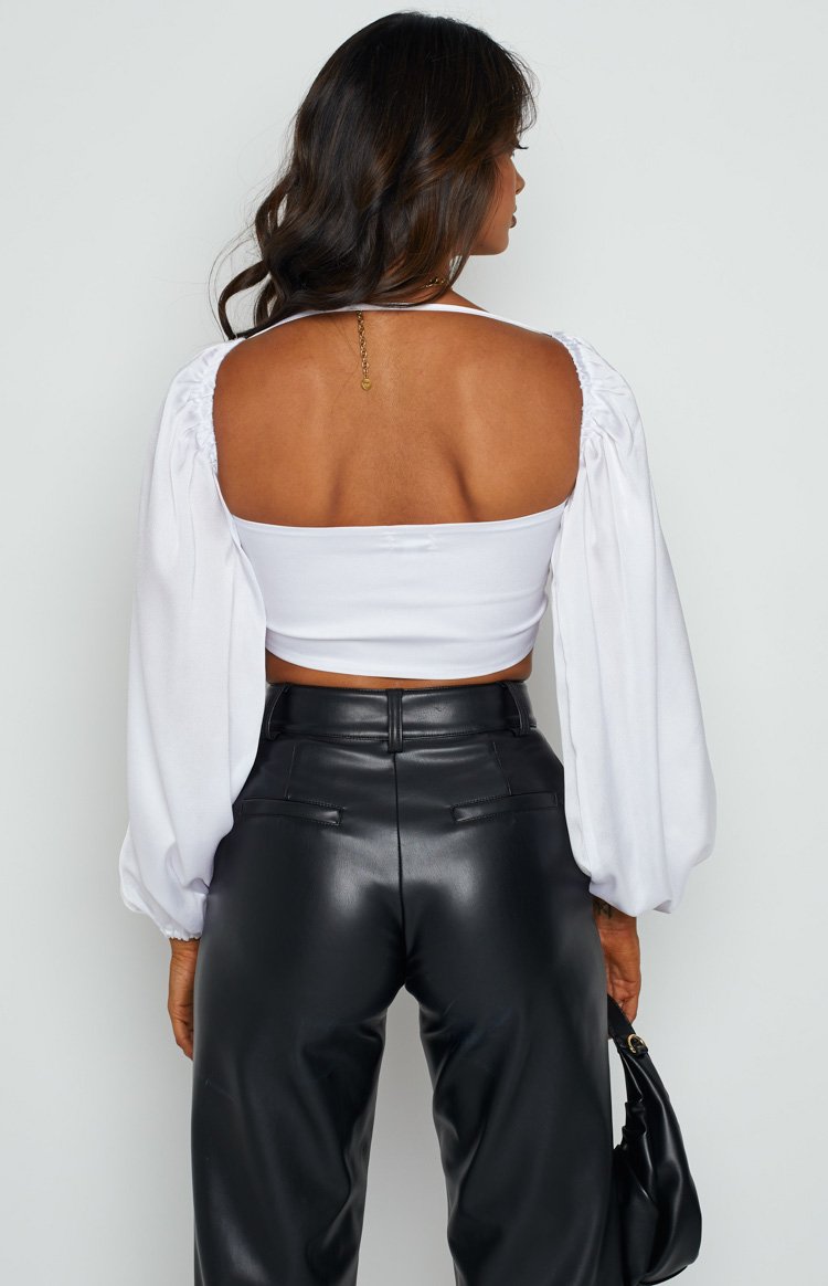 Arianna Blouson Top White