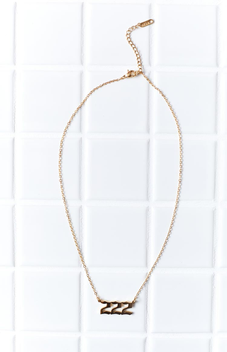 222 Gold Angel Number Necklace
