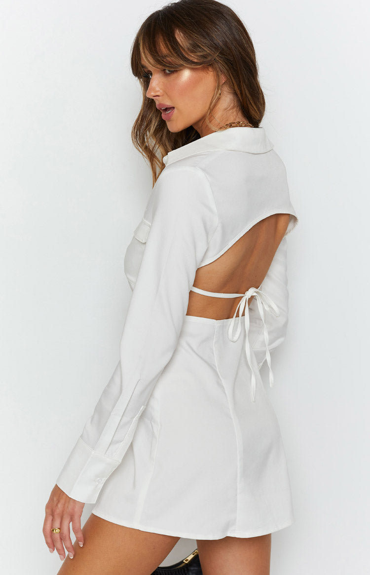 Broken Heart Shirt Dress White