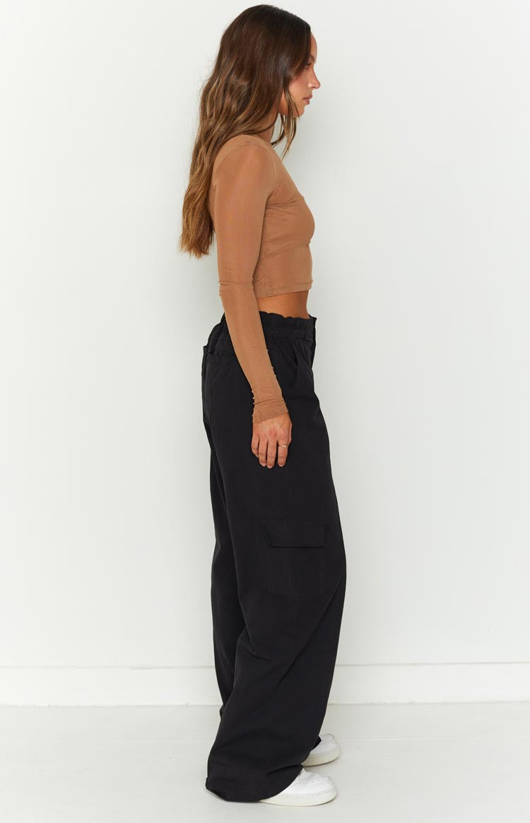 Millie Black Low Rise Cargo Trousers