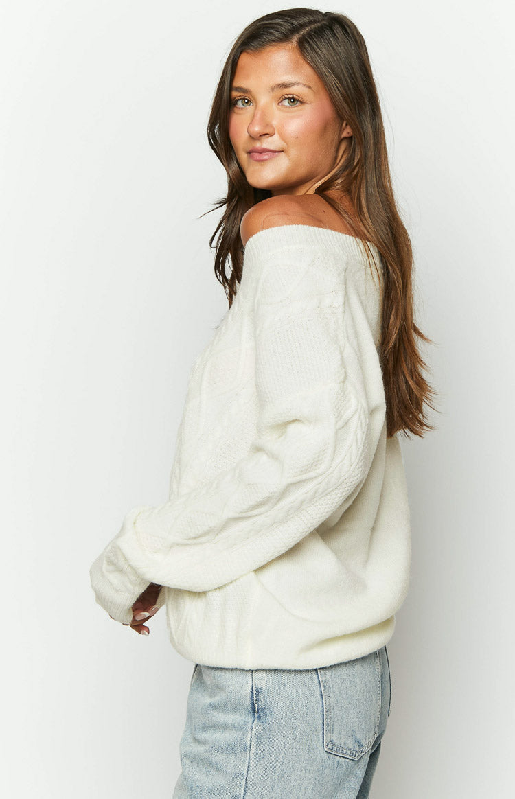 Coralia White Knit Jumper