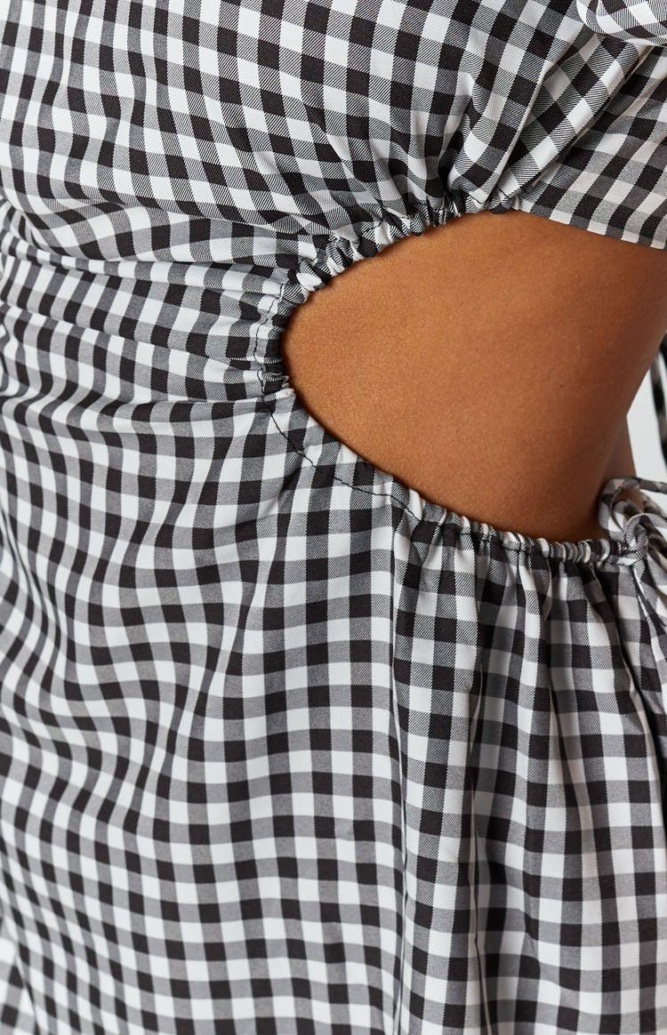 Penelope Mini Dress Mono Gingham