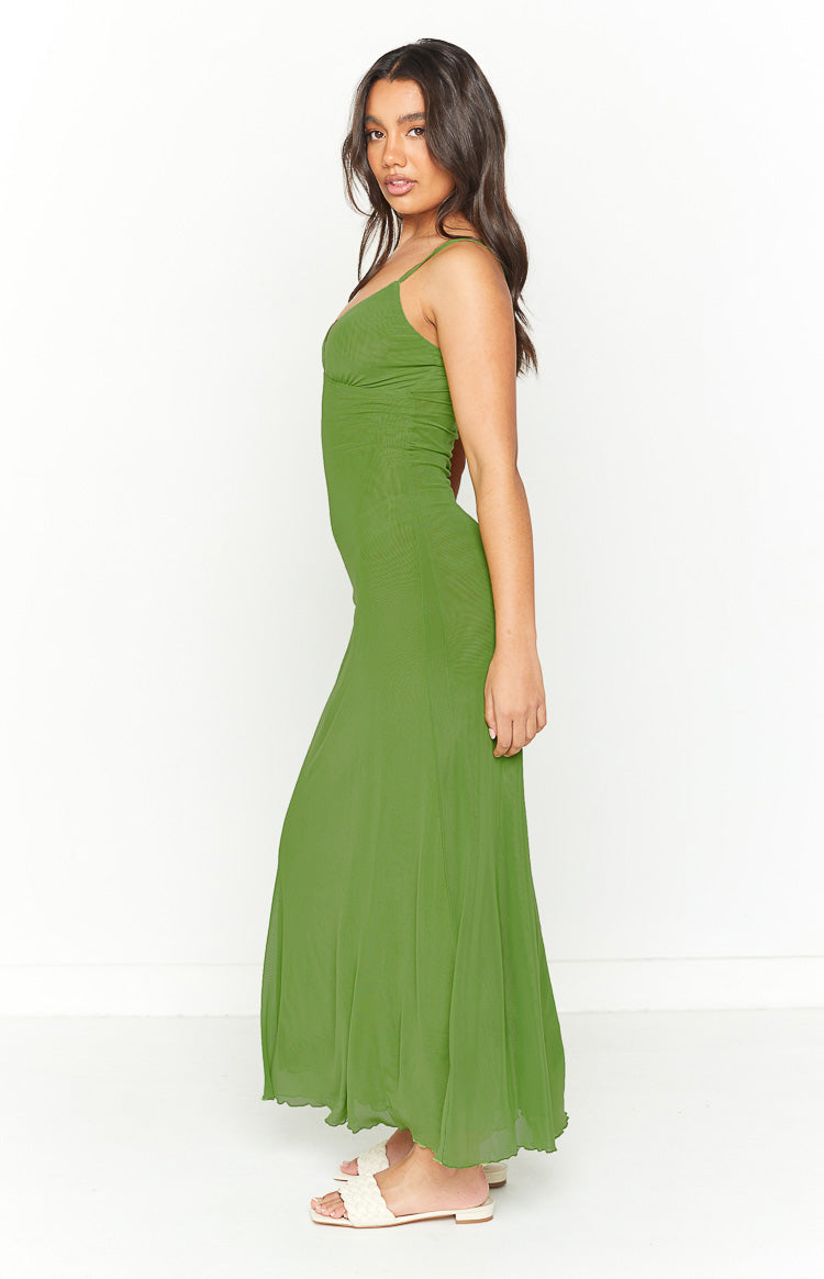 Katya Green Mesh Midi Dress