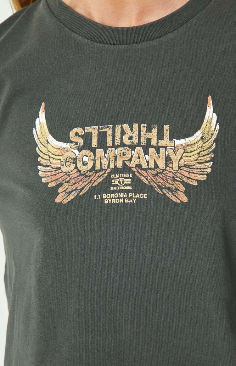 Thrills Sacred Merch Crop LS Tee - Merch Black