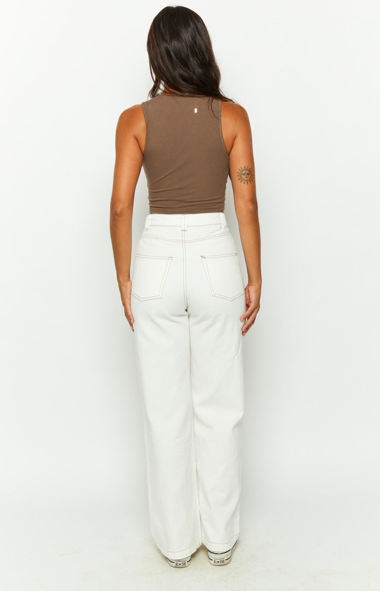 Pipah White Straight Leg Pants
