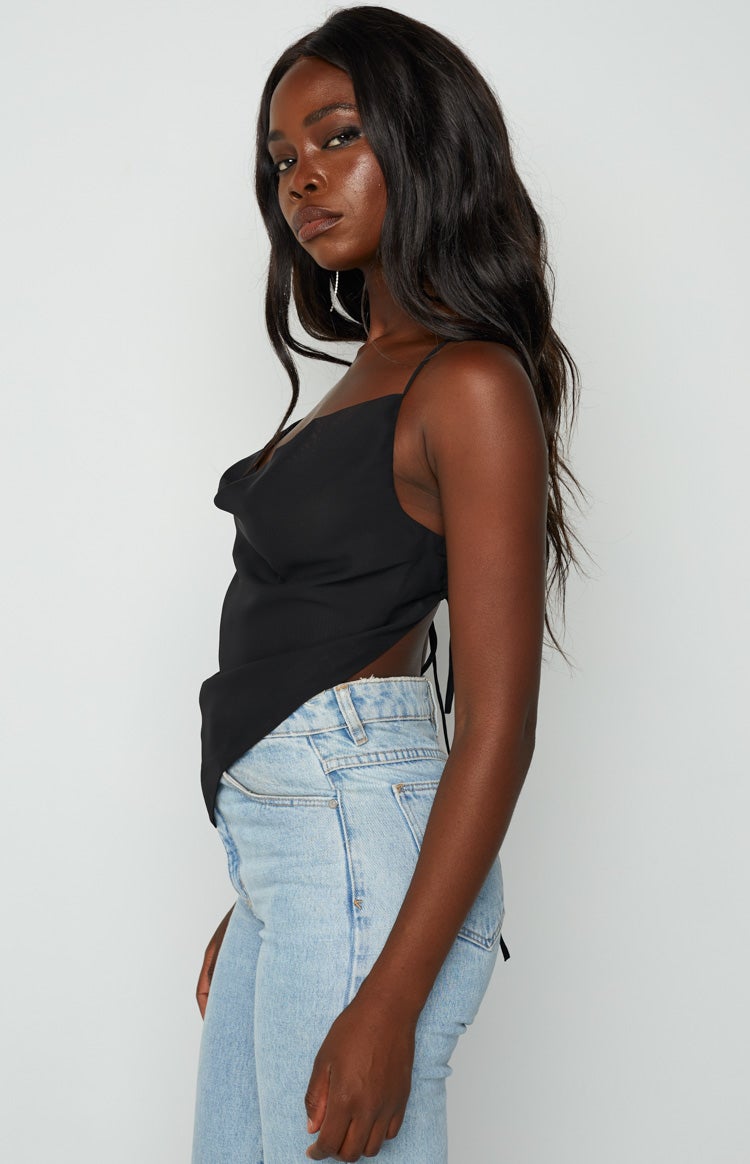 Eilish Black Scarf Top