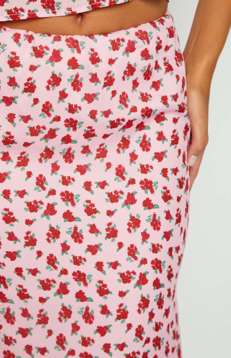 Yesterday Pink Floral Maxi Skirt