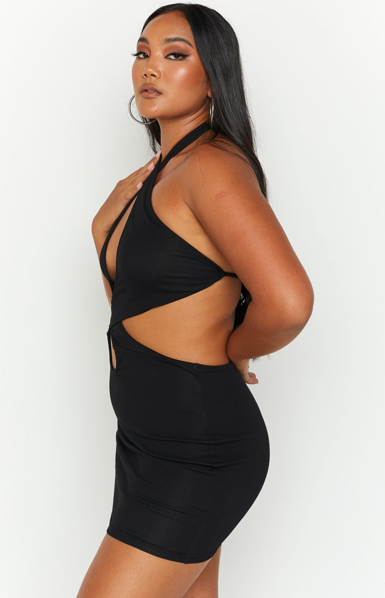 Aubrielle Black Cut Out Mini Dress