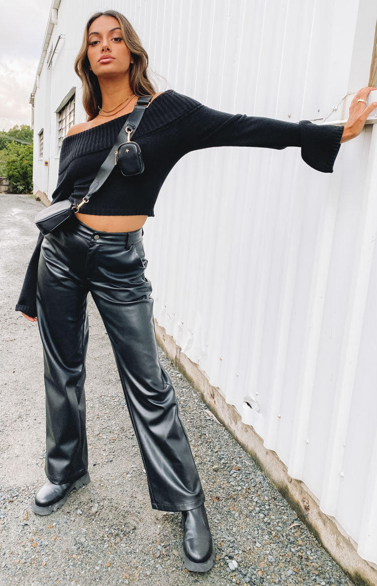 Marci Off Shoulder Sweater Black