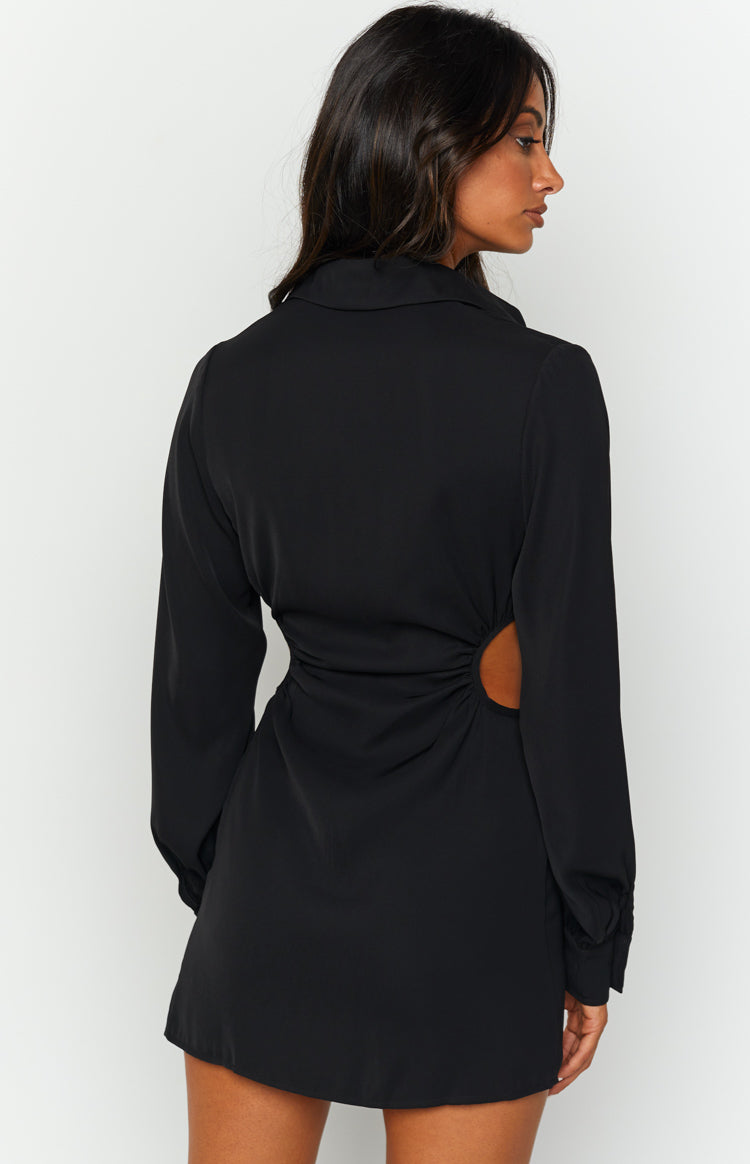 Boss Chick Black Mini Shirt Dress