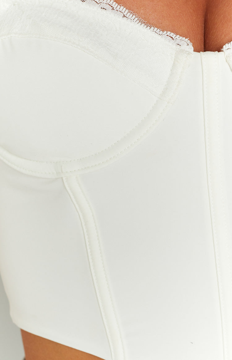 Lacie White Trim Corset Top