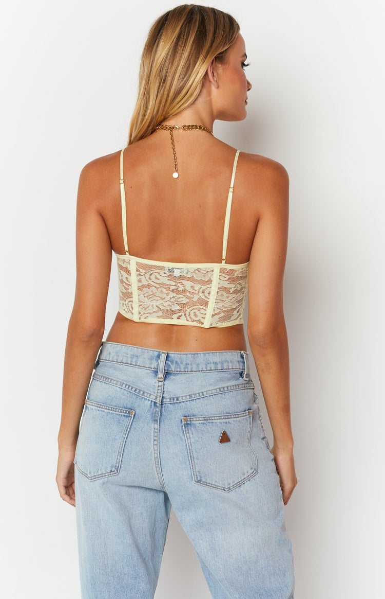 Beckster Yellow Garter Corset Top