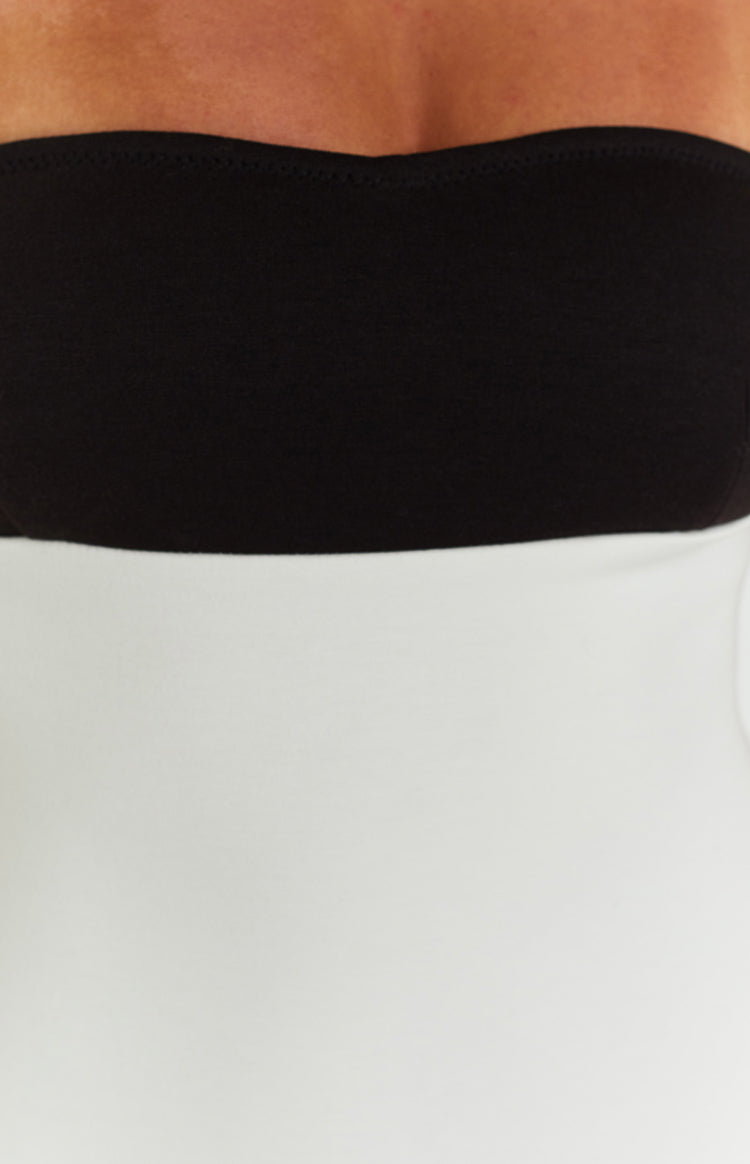 Cierra Strapless White Midi Dress