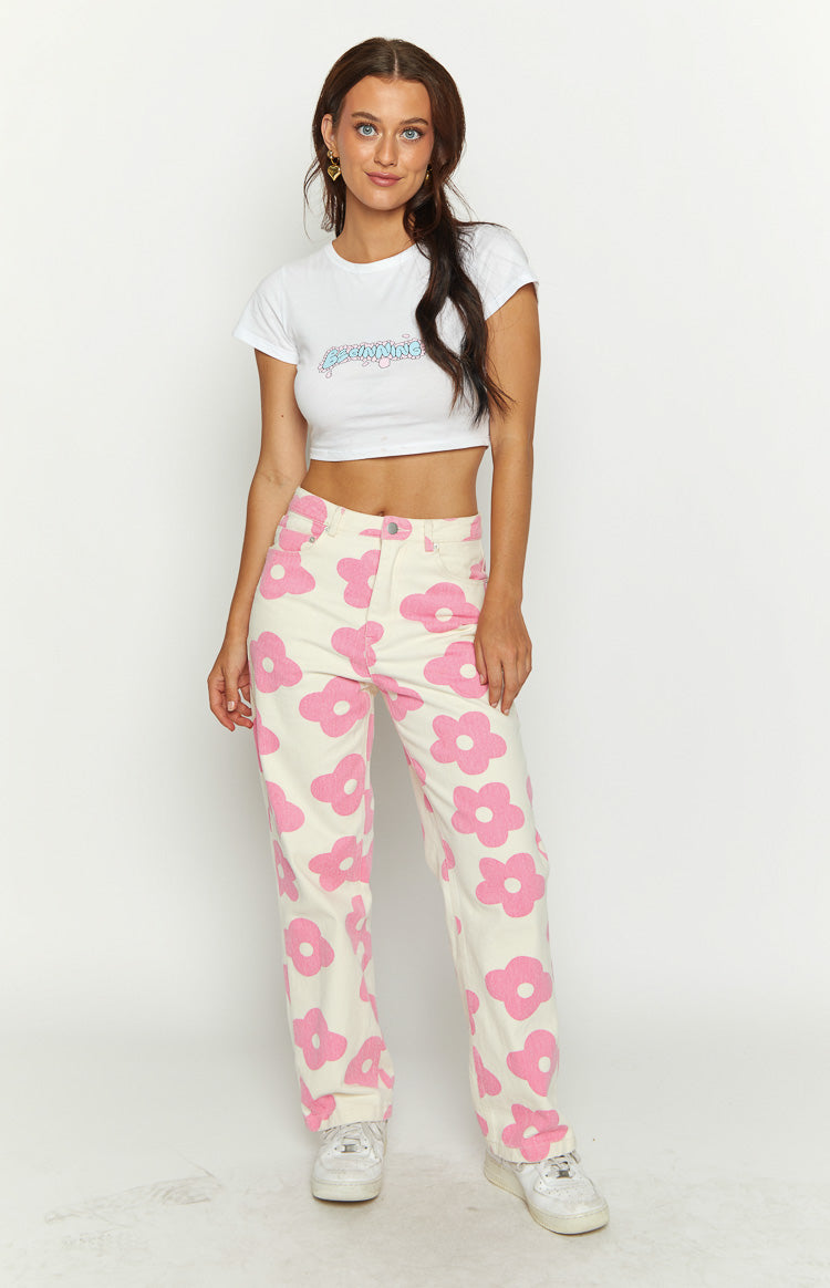 Bubble Beginning White Printed Baby Tee