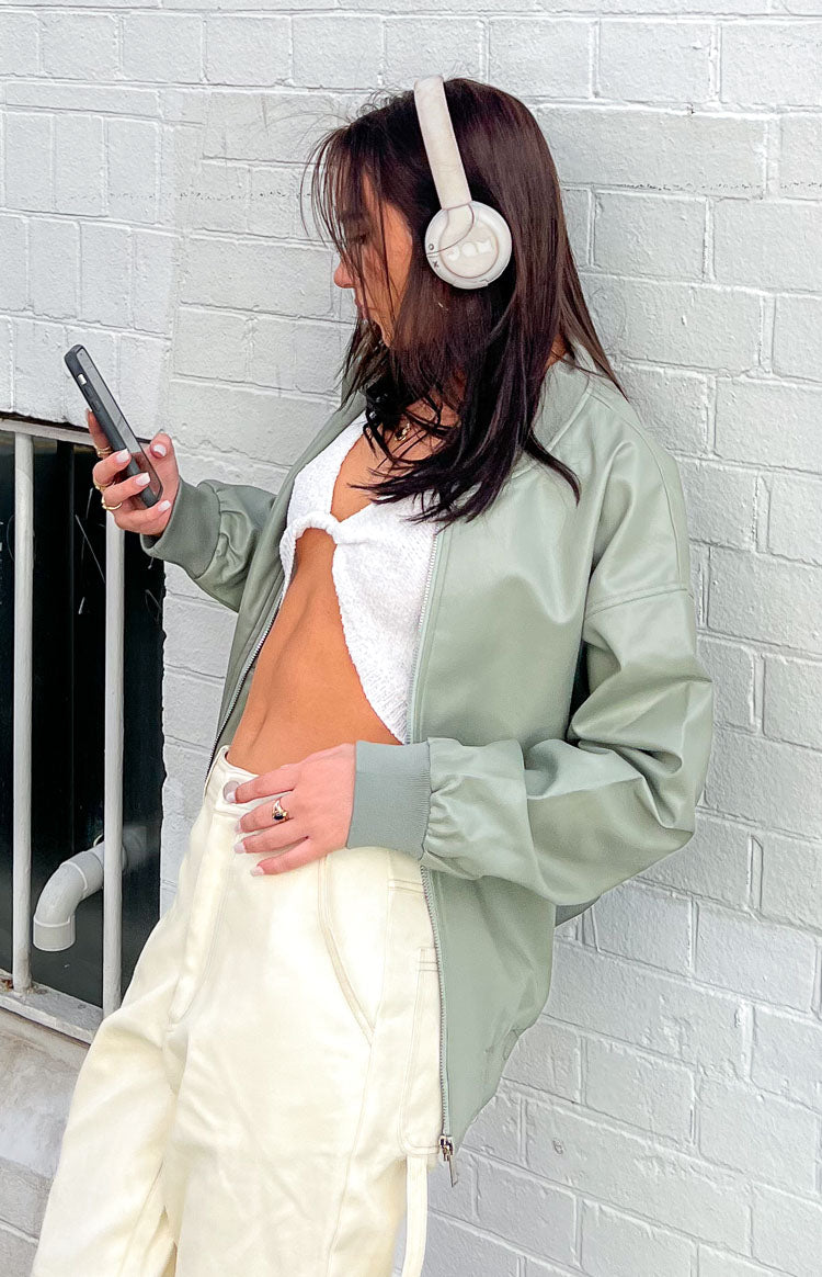 Steven Green PU Bomber Jacket